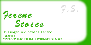 ferenc stoics business card